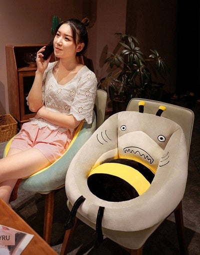Solid Plush Square Chair Cushion Soft Cotton Padded Seat Mat
