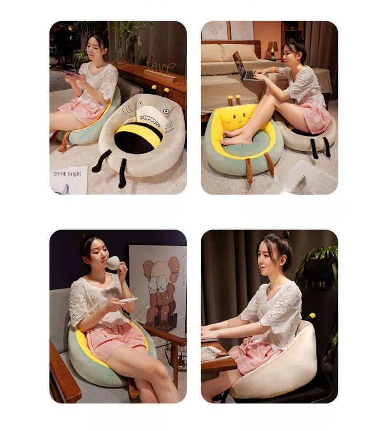 Solid Plush Square Chair Cushion Soft Cotton Padded Seat Mat
