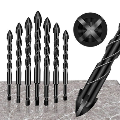 4-edge Cross Drill Bit Set 7pcs Durable Precision Drilling Tools