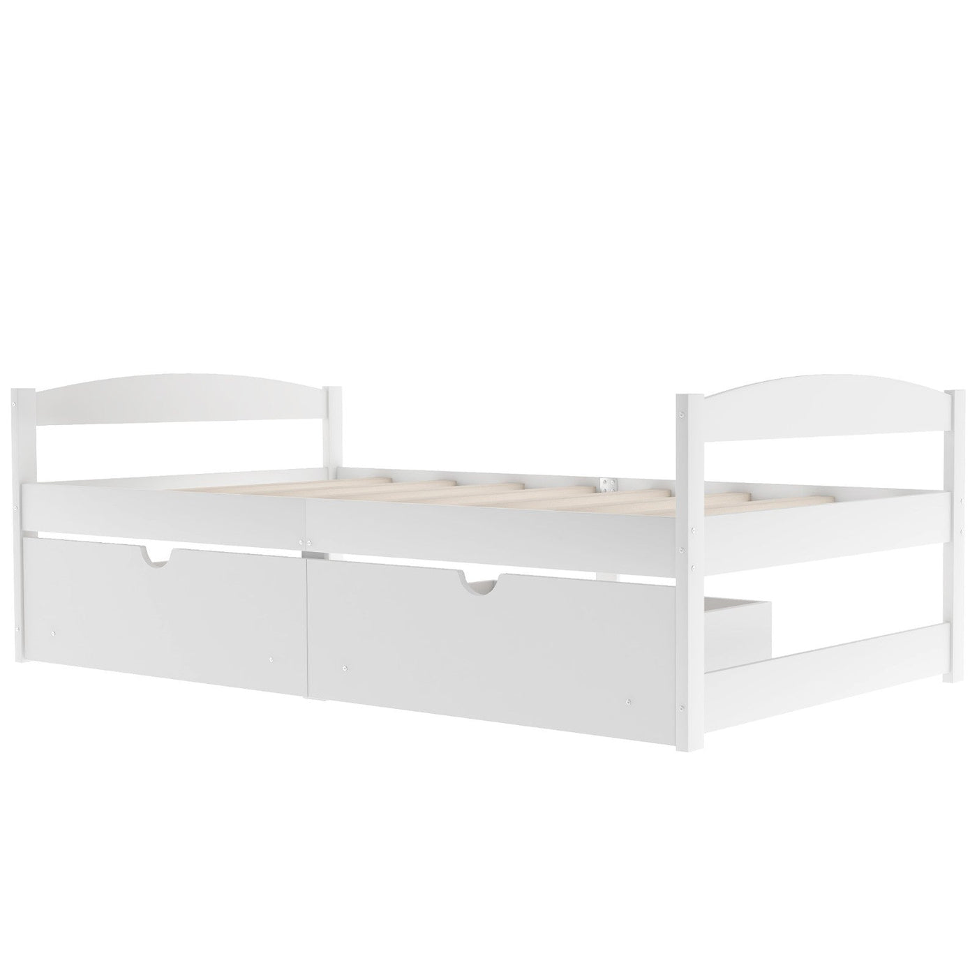 Twin Size Platform Bed With Storage Drawers For Bedroom