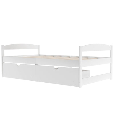 Twin Size Platform Bed With Storage Drawers For Bedroom