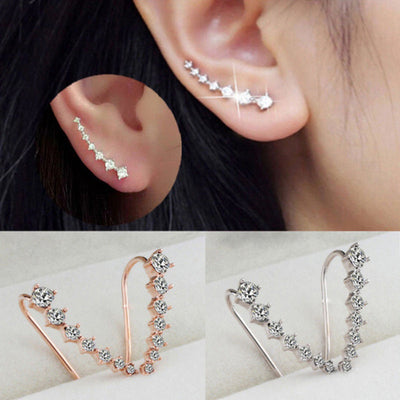 Seven Star Elegant Diamond Stud Earrings For Women