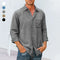 Mens Long Sleeve Button Down Shirt Classic Casual Office Wear