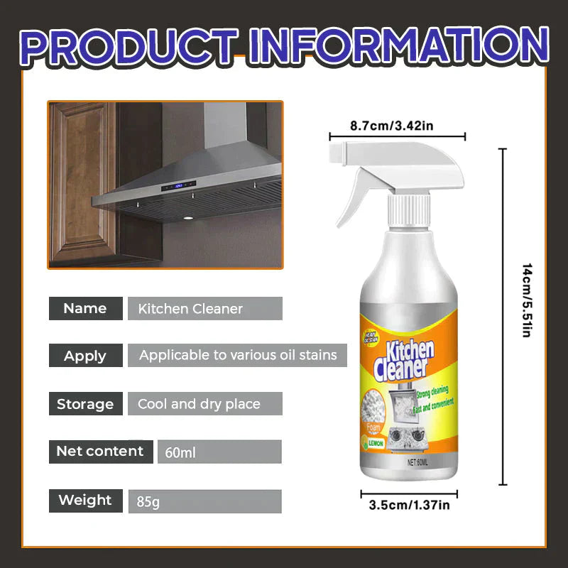 Kitchen Foam Cleaner Powerful Grease Remover For Sparkling Surfaces