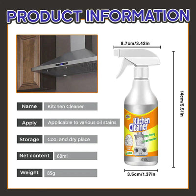 Kitchen Foam Cleaner Powerful Grease Remover For Sparkling Surfaces
