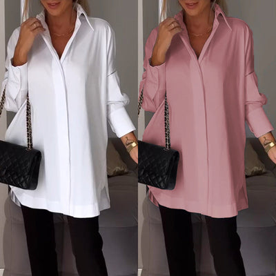 Lapel Slit Shirt Stylish Casual Lightweight Comfortable Design