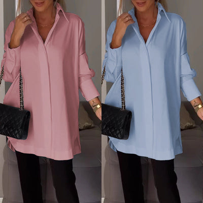 Lapel Slit Shirt Stylish Casual Lightweight Comfortable Design