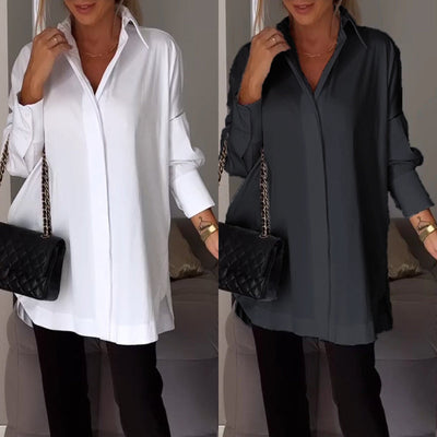 Lapel Slit Shirt Stylish Casual Lightweight Comfortable Design