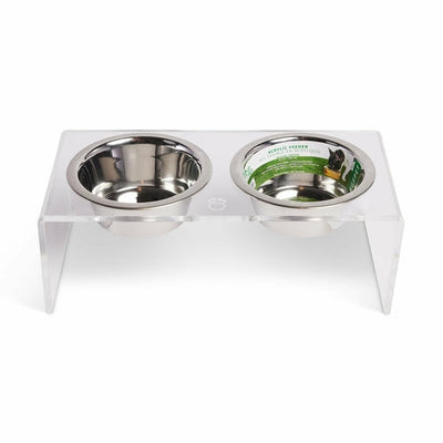 PawLux ClearView Dual Pet Feeder For Easy Feeding