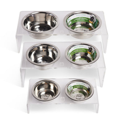PawLux ClearView Dual Pet Feeder For Easy Feeding