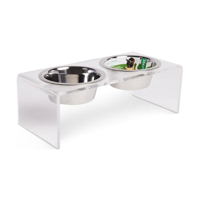 PawLux ClearView Dual Pet Feeder For Easy Feeding