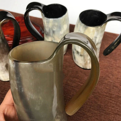 Viking Horn Beer Mug Authentic Rustic Cow Horn Goblet For Drinks