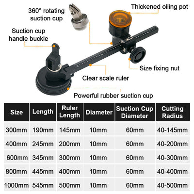 Glass Compass Gauge Cutter For Precise Circular Glass Cutting
