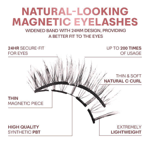 Flawless Magnetic Eyelashes Lightweight Reusable Natural Look
