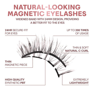 Flawless Magnetic Eyelashes Lightweight Reusable Natural Look