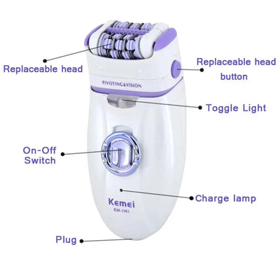 Electric Women Epilator Hair Removal Shaver For Legs Body Lip