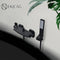 Matte Black Waterfall Bathtub Faucet Wall Mounted Set Modern