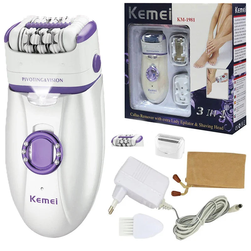 Electric Women Epilator Hair Removal Shaver For Legs Body Lip