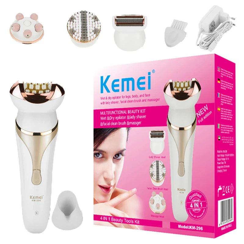 Women Electric Epilator 4in1 Facial Body Shaver Bikini Trimmer