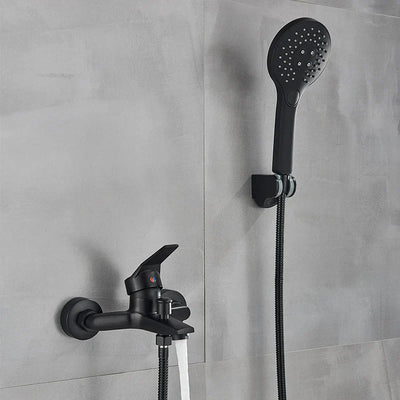 Quyanre Matte Black Bathroom Shower Faucet Tub Mixer Hot Cold Water