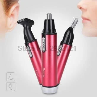 Kemei 3 In 1 Battery Powered Nose And Ear Hair Trimmer Set