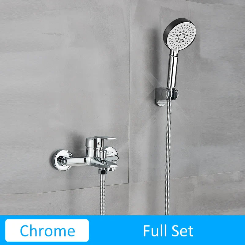 Quyanre Matte Black Bathroom Shower Faucet Tub Mixer Hot Cold Water