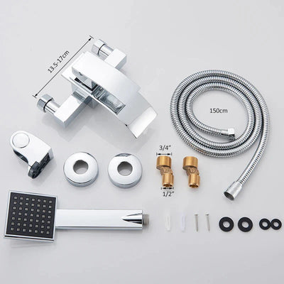 Gold Bathtub Faucet Wall Mounted Waterfall Hot Cold Mixer