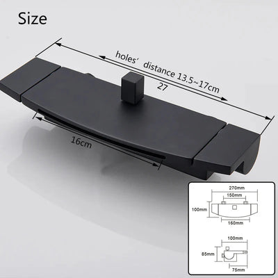 Matte Black Waterfall Bathtub Faucet Wall Mounted Set Modern