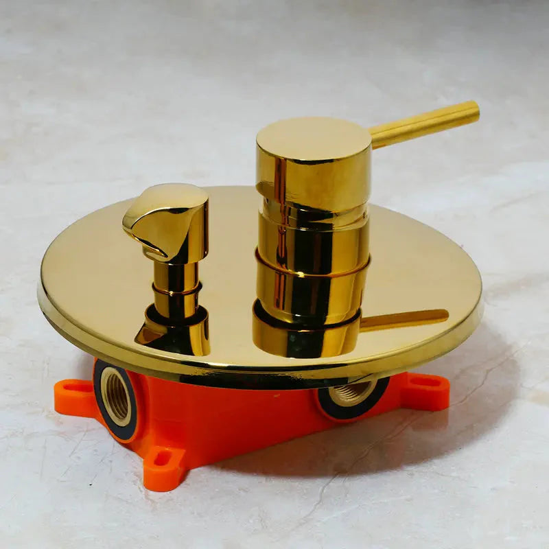Brush Gold Bathroom Shower System Wall Mount Bathtub Faucet