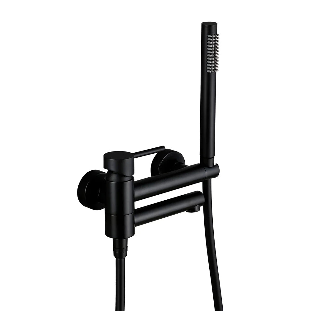 Gold Black Brass Bathtub Faucet Shower Set With Hot Cold Control