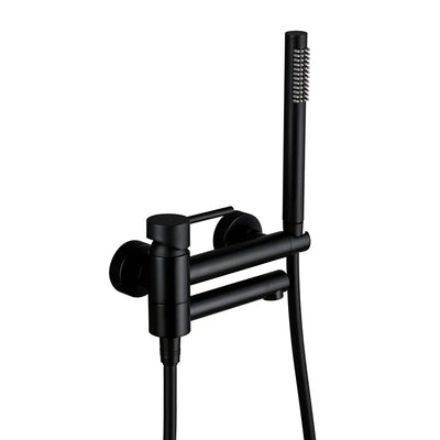 Gold Black Brass Bathtub Faucet Shower Set With Hot Cold Control
