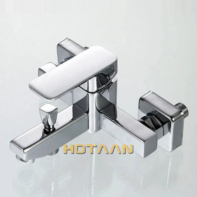 Polished Chrome Wall Mounted Waterfall Bathtub Faucet Modern Design