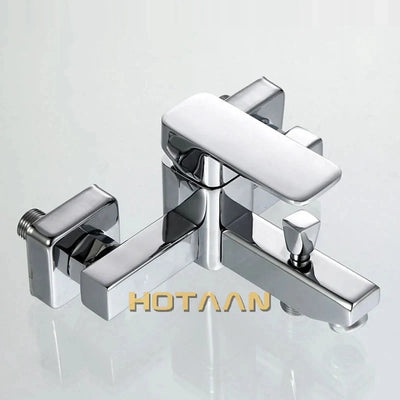 Polished Chrome Wall Mounted Waterfall Bathtub Faucet Modern Design