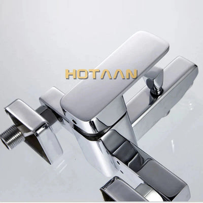 Polished Chrome Wall Mounted Waterfall Bathtub Faucet Modern Design