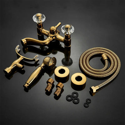 Waterfall Bathtub Faucet Brass Telephone Style Golden Finish