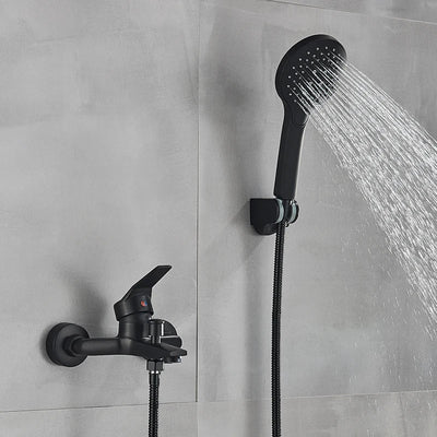 Quyanre Matte Black Bathroom Shower Faucet Tub Mixer Hot Cold Water