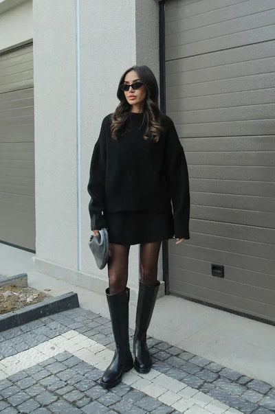 Knitted Woolen Dress Set Cozy Warm Stylish Winter Outfit