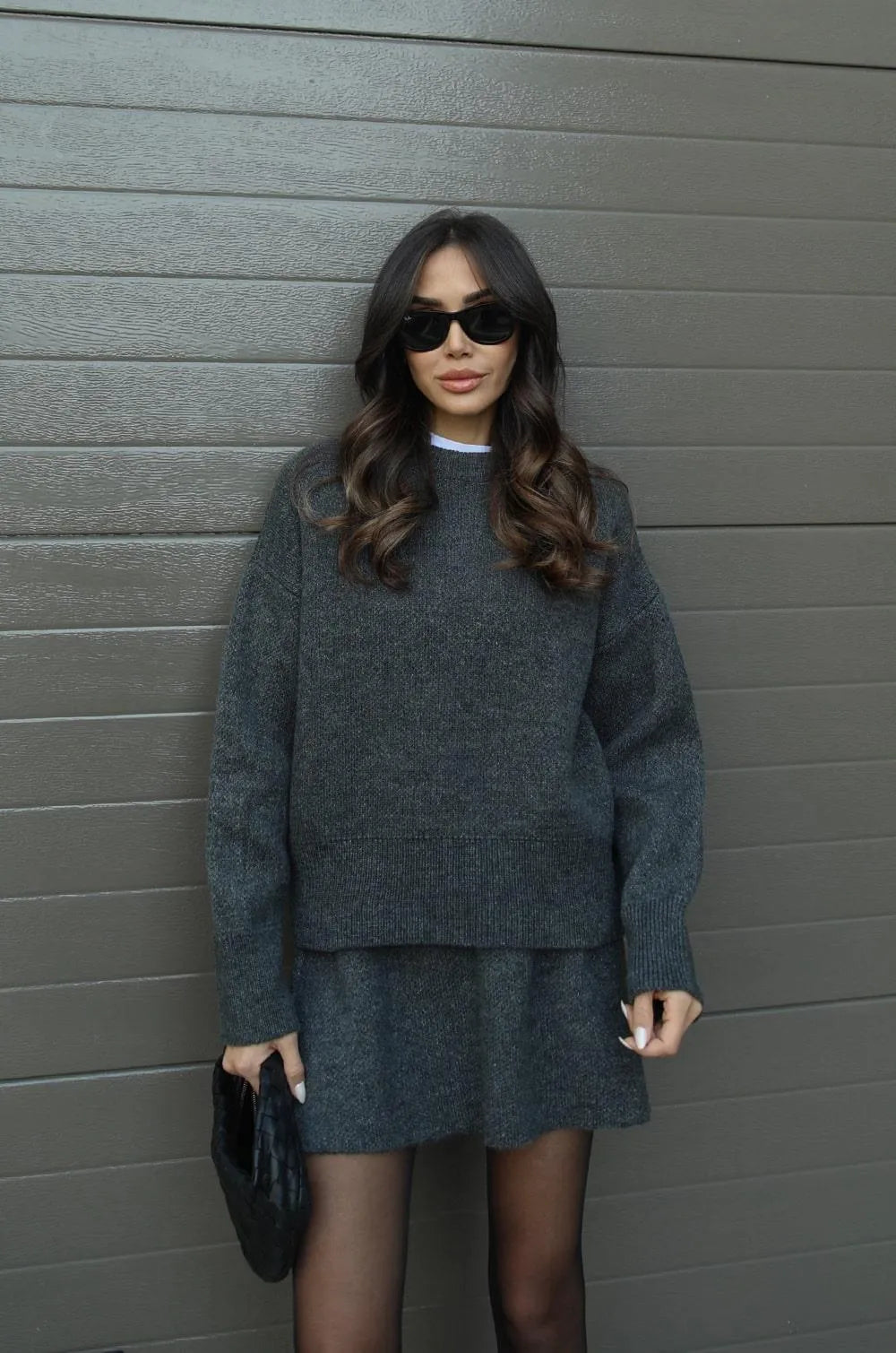 Knitted Woolen Dress Set Cozy Warm Stylish Winter Outfit