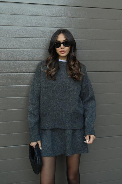 Knitted Woolen Dress Set Cozy Warm Stylish Winter Outfit