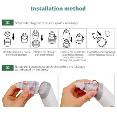 Baby Nasal Aspirator Adjustable Suction Infant Safe Nose Cleaner