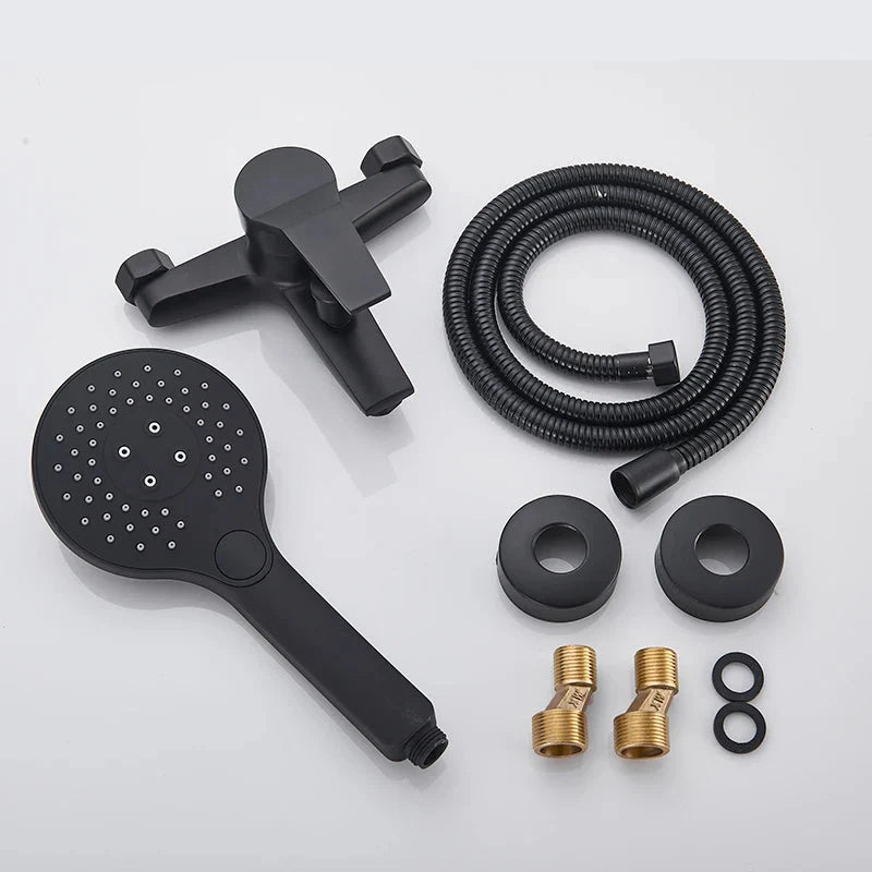 Quyanre Matte Black Bathroom Shower Faucet Tub Mixer Hot Cold Water