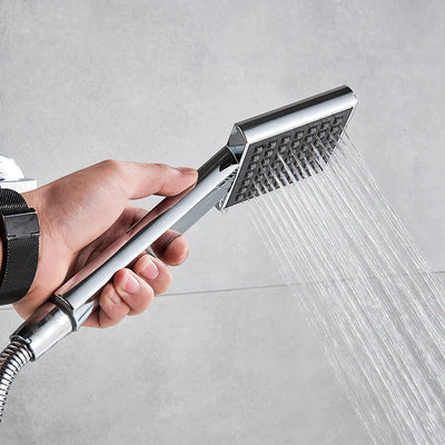 Chrome Plated Solid Brass Bathtub Faucet Set Waterfall Spout