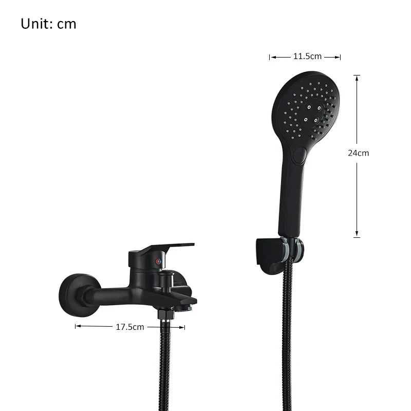Quyanre Matte Black Bathroom Shower Faucet Tub Mixer Hot Cold Water