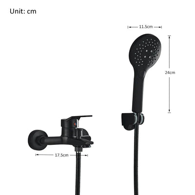 Quyanre Matte Black Bathroom Shower Faucet Tub Mixer Hot Cold Water