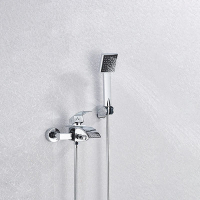 Gold Bathtub Faucet Wall Mounted Waterfall Hot Cold Mixer
