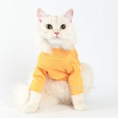 Pet Turtleneck Sweater Soft Comfortable Yellow Fit For Dogs
