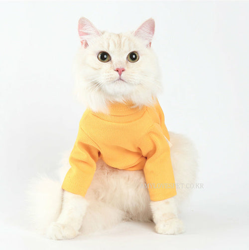 Pet Turtleneck Sweater Soft Comfortable Yellow Fit For Dogs
