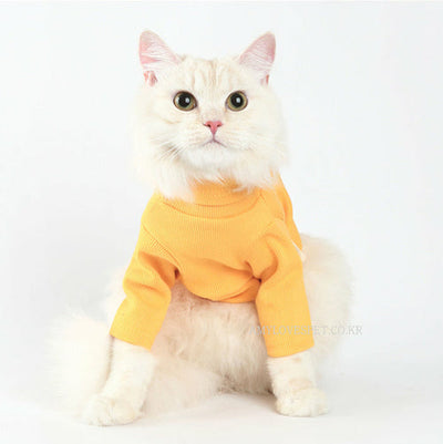Pet Turtleneck Sweater Soft Comfortable Yellow Fit For Dogs