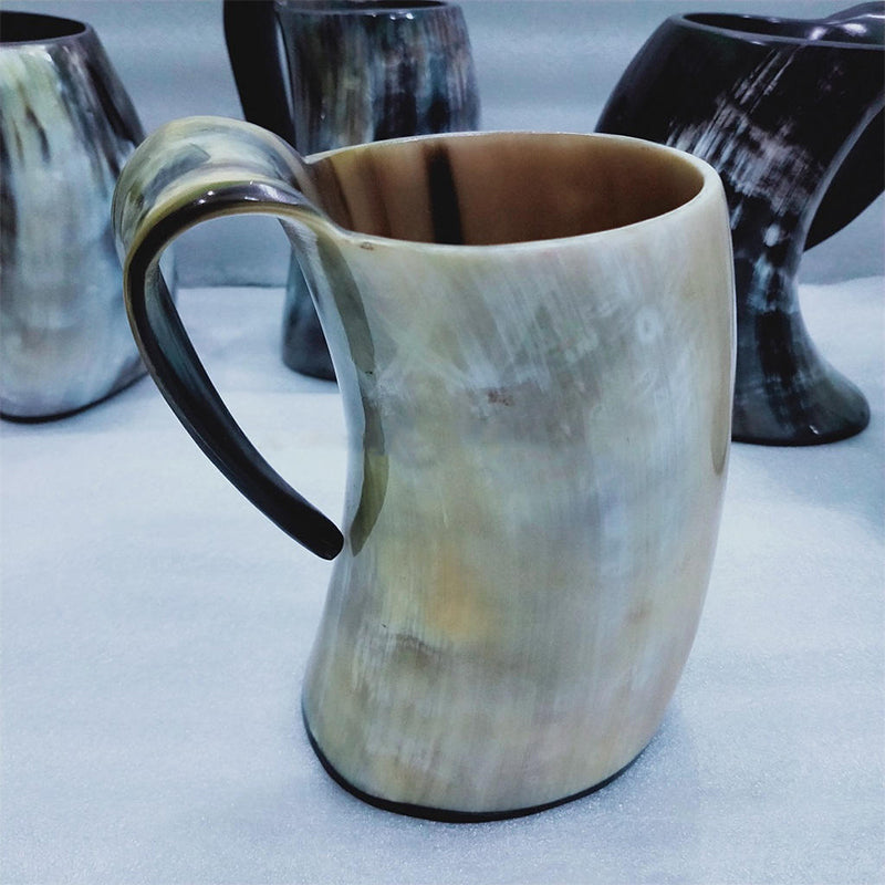 Viking Horn Beer Mug Authentic Rustic Cow Horn Goblet For Drinks