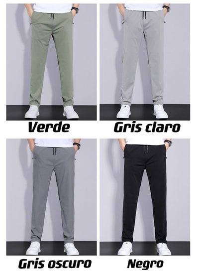 Men's Summer Sports Pants Lightweight Ice Silk Breathable Fitness Wear